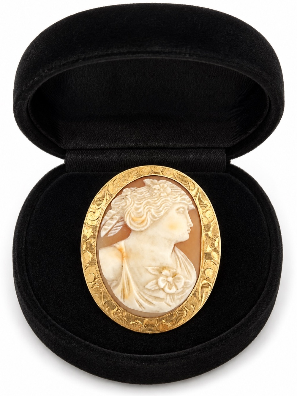 Victorian 10k Yellow Gold Carved Shell Classical Cameo Brooch 6.4 gram Antique - Picture 4 of 9